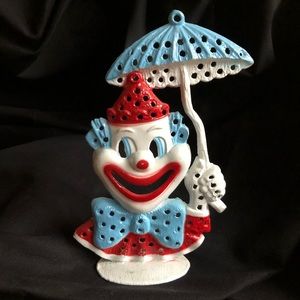Vintage Metal Clown Earring Stand